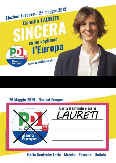 fac simile Laureti elezioni Europee 2019 Partito Democratico dell?Umbria